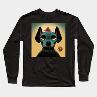 Day of the Dead - dog portrait Long Sleeve T-Shirt